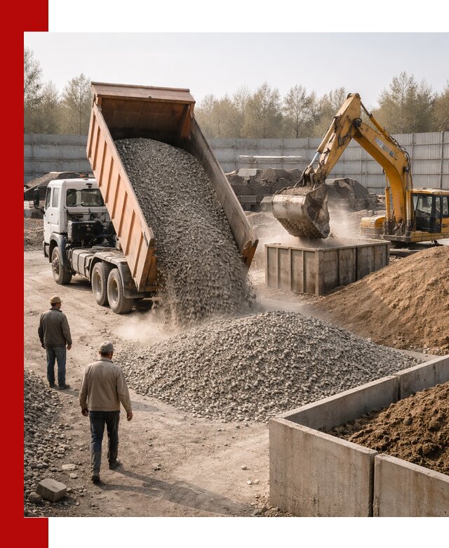 Доставка нерудных материалов с погрузкой и разгрузкой в Шадринске