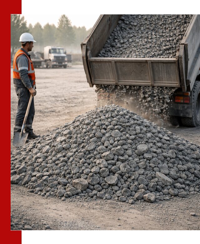 Гранитный щебень фракции 100–201 для строительства в Шадринске