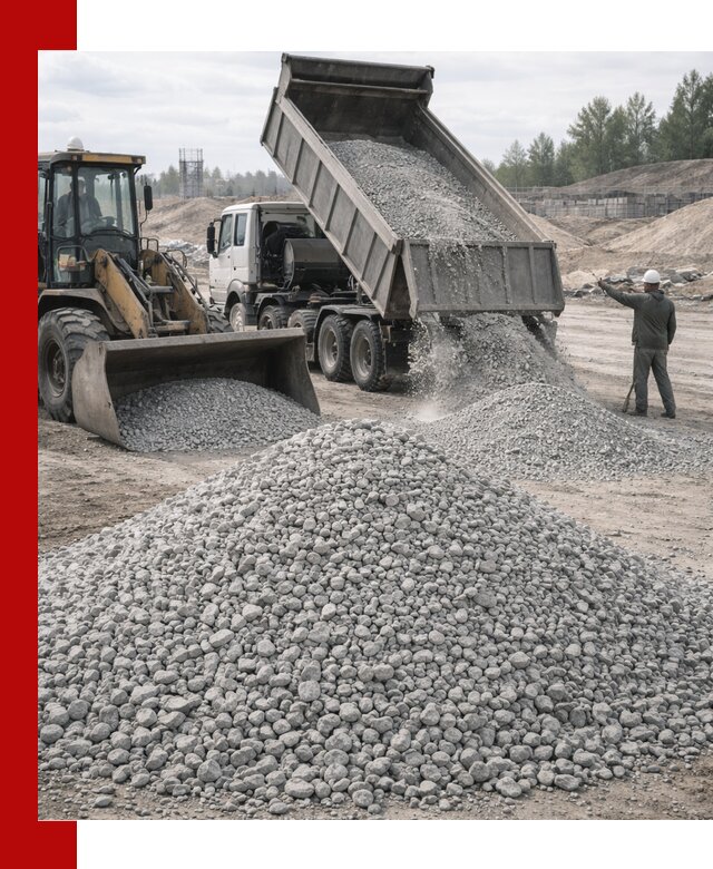 Доставка известнякового щебня фр. 5–20 в Шадринске