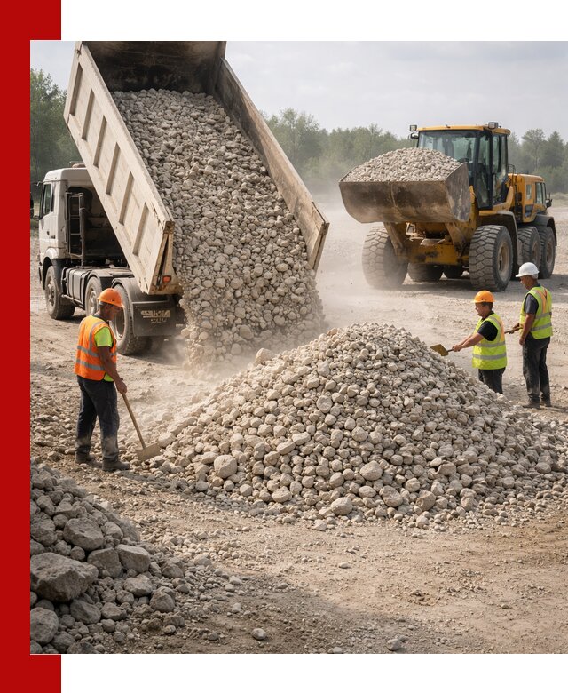 Доставка известнякового щебня фр. 40-70 в Шадринске
