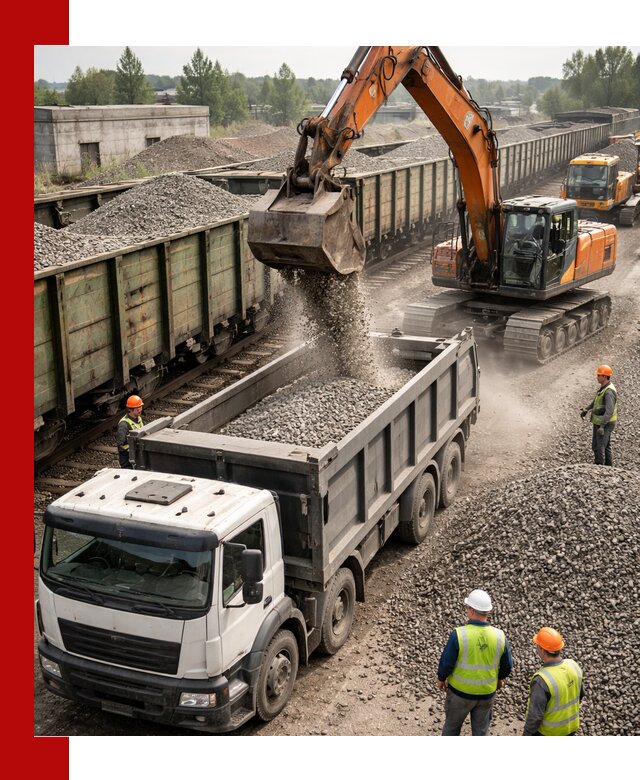 Железнодорожный щебень фракция 25–60 для поставок в Шадринске