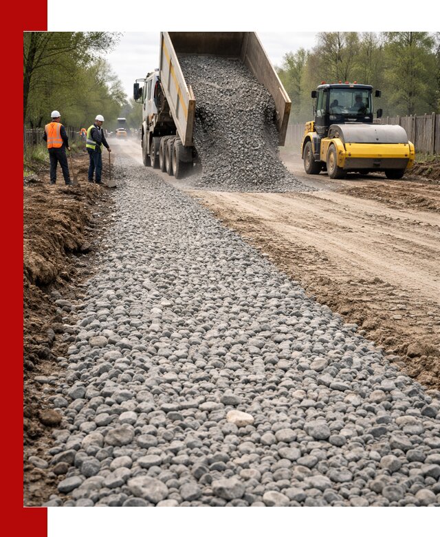 Доставка щебня для отсыпки дорог в Шадринске высокого качества