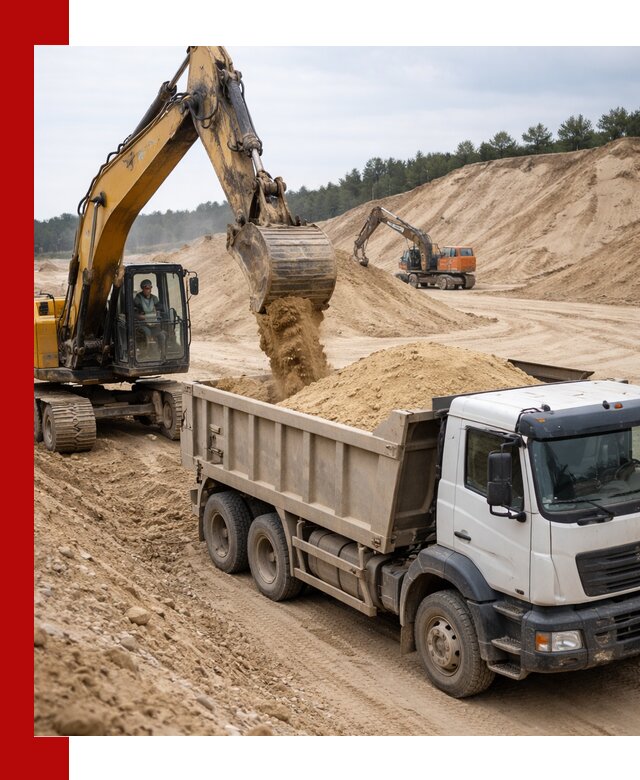 Доставка карьерного песка с самосвалами и разгрузкой в Шадринске