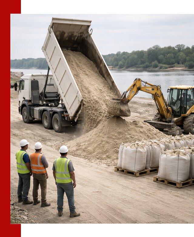 Доставка речного песка в Шадринске самосвалами и погрузкой