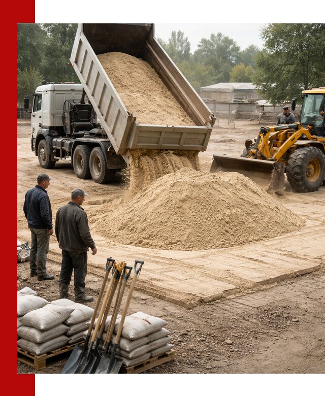 Доставка мытого песка в Шадринске с самосвалами по выгодной цене