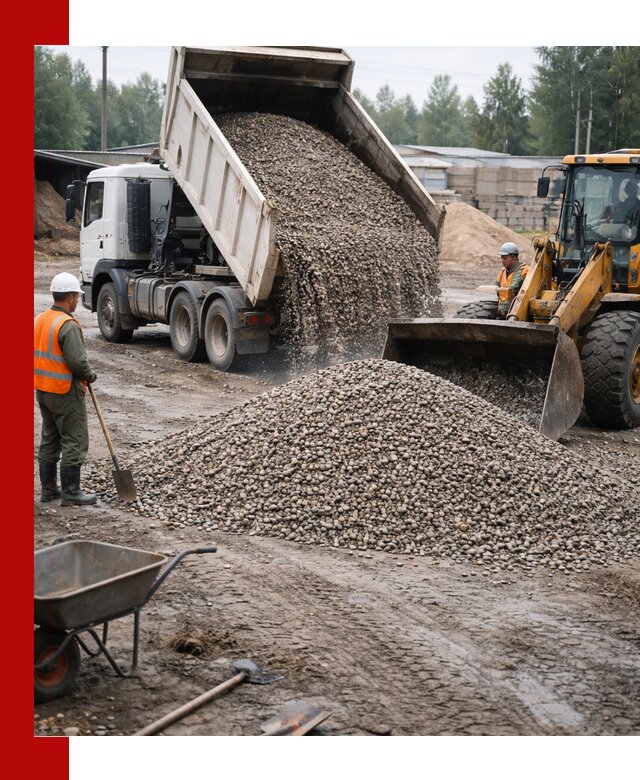 Мытый гравий с доставкой в Шадринске от карьера до участка