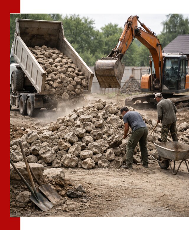 Доставка и разгрузка бутового камня в Шадринске