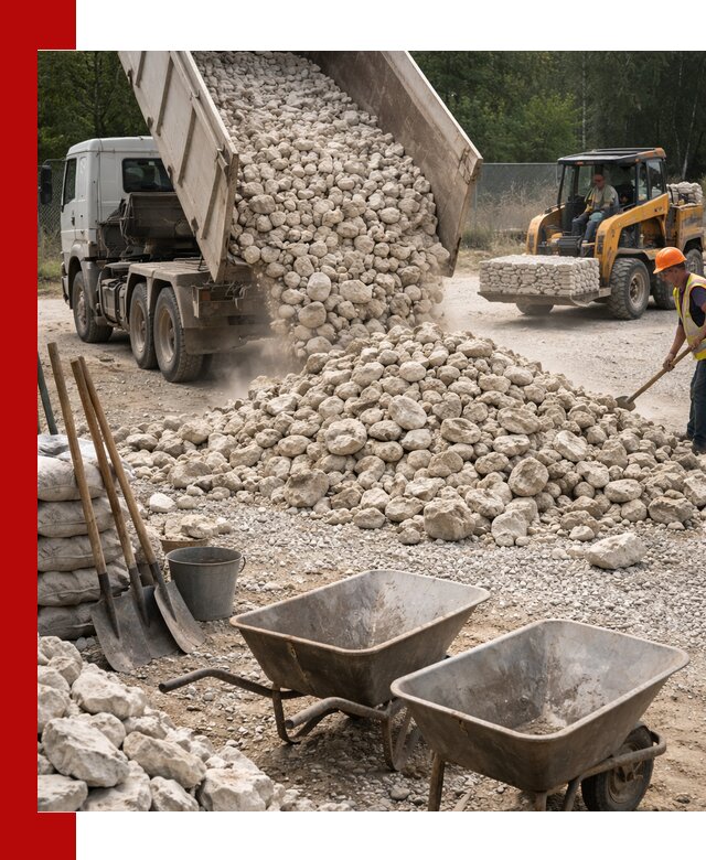 Доставка и продажа бутового известнякового камня в Шадринске