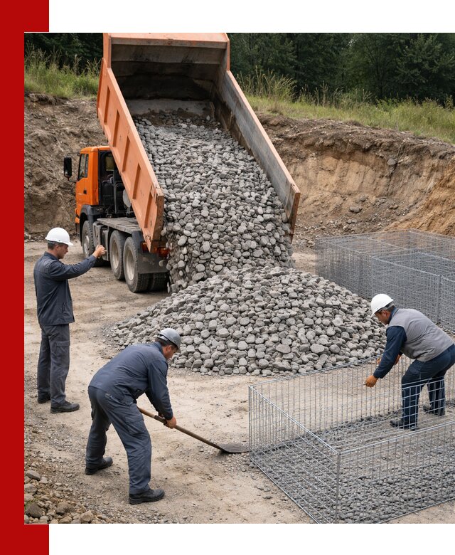 Камень для габионов с доставкой в Шадринске быстро и надёжно