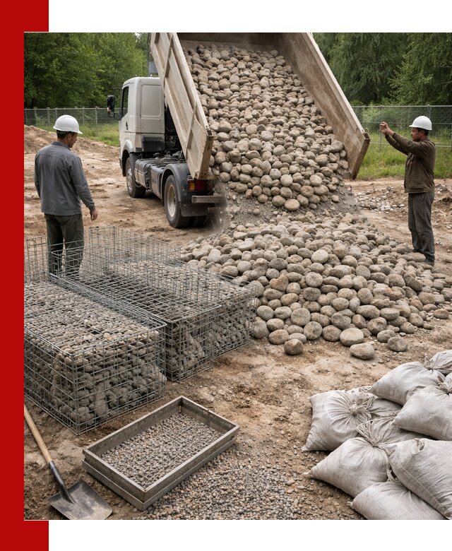 Камень для габионов фракция 70–151 в Шадринске