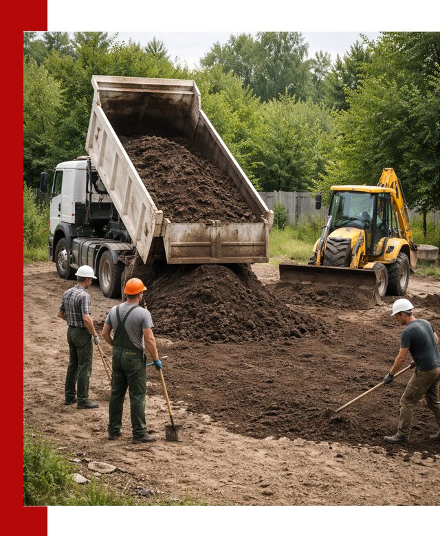Доставка и укладка грунта для выравнивания участка в Шадринске
