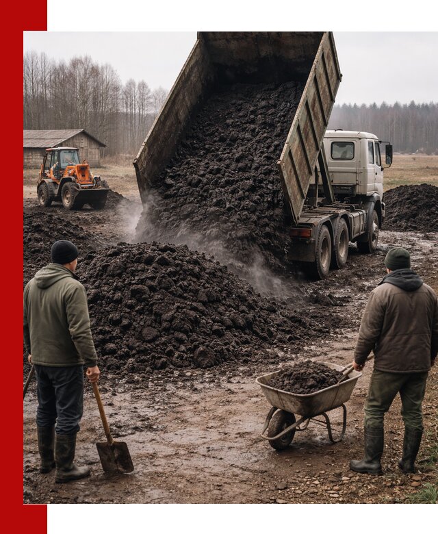 Доставка низинного торфа с разгрузкой и доставкой в Шадринске