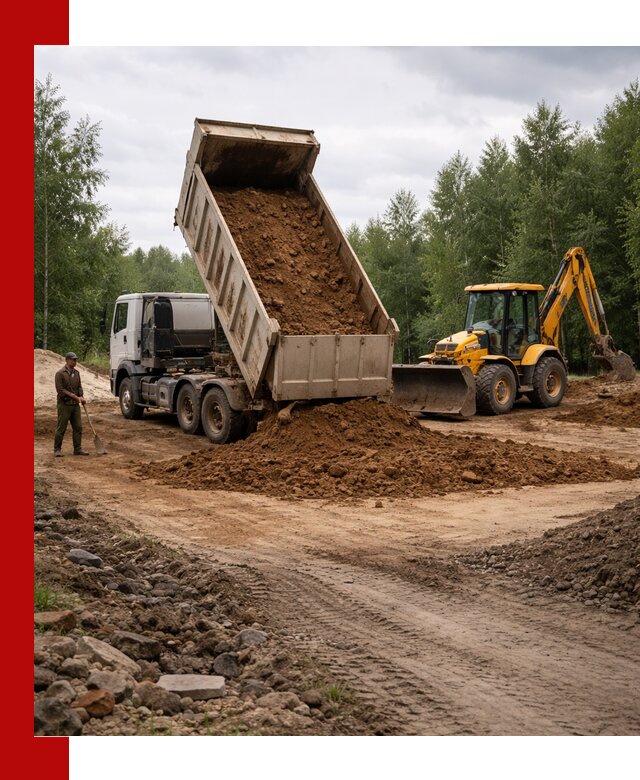 Доставка суглинка самосвалами в Шадринске подсыпка и планировка