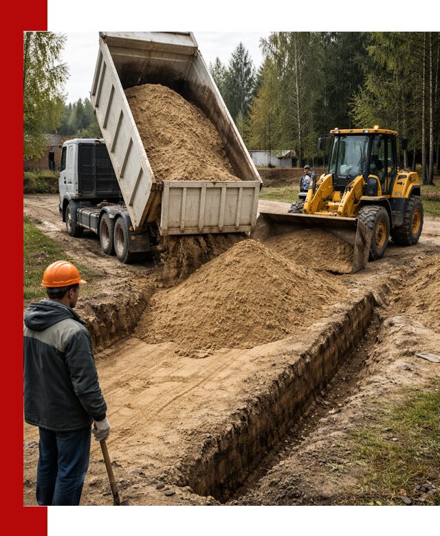 Доставка песчаного грунта в Шадринске для строительных работ