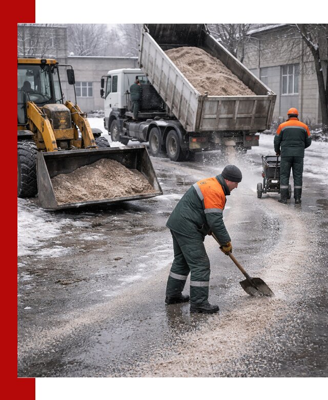 Реагент против гололеда с доставкой и нанесением в Шадринске
