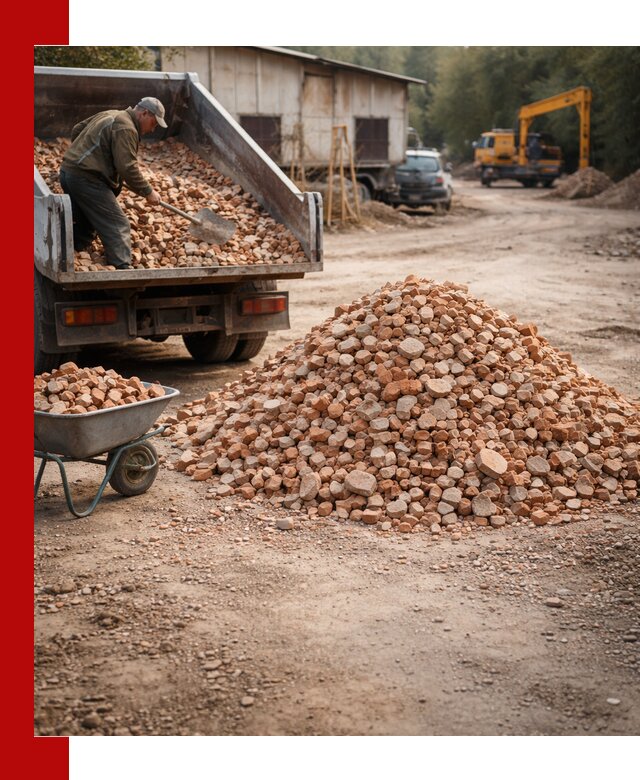 Доставка и подушка из боя кирпича с разгрузкой в Шадринске