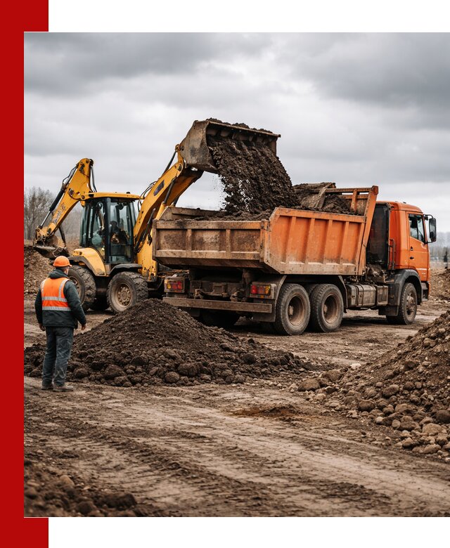 Вывоз грунта и строительного мусора в Шадринске грузовыми самосвалами