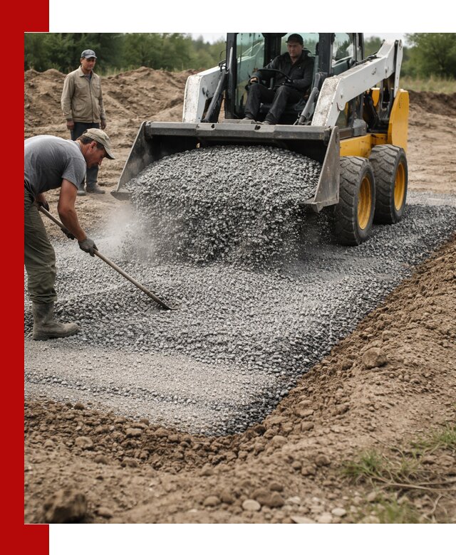 Устройство щебеночной подушки в Шадринске для дорог и фундаментов